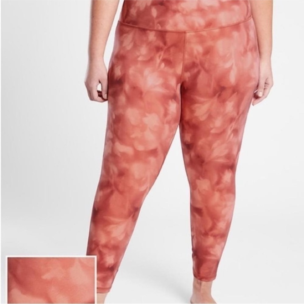 Athleta Womens Size 3X Elation 7/8 Tight Burnt Orange Marble Legging Pant Yoga